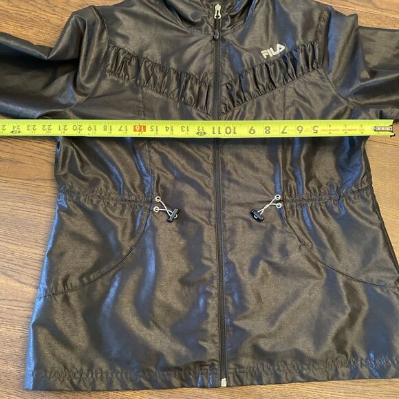 Fila Sport Jacket Women’s Size Large? Windbreaker Full Zip Light Cords Hooded - Picture 10 of 12